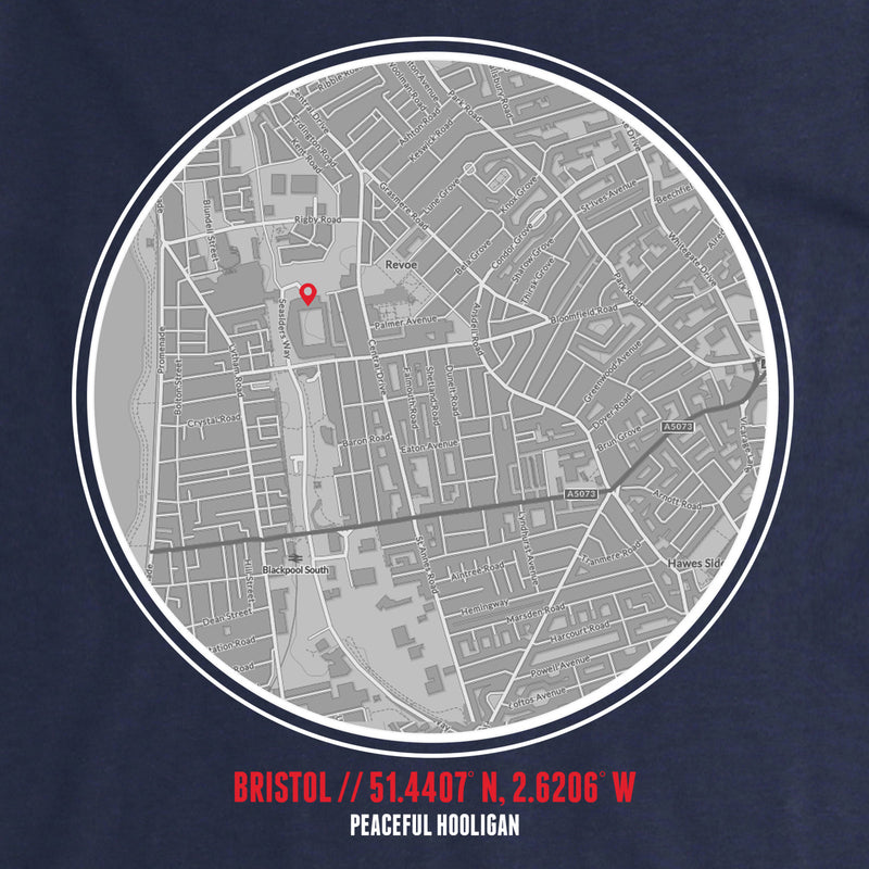 Bristol T-Shirt Print Artwork Navy - Peaceful Hooligan 