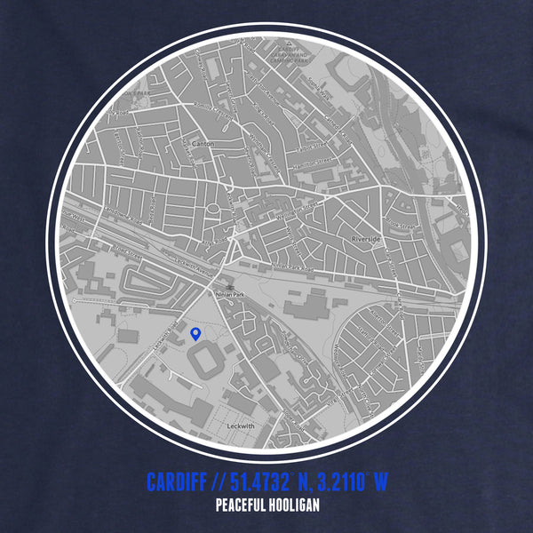 Cardiff T-Shirt Print Artwork Navy - Peaceful Hooligan 