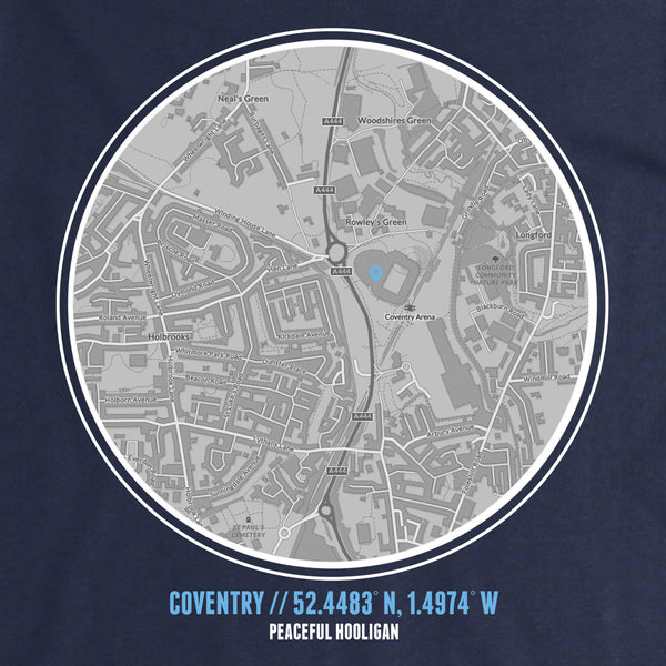 Coventry Sweatshirt Print Artwork Navy - Peaceful Hooligan 