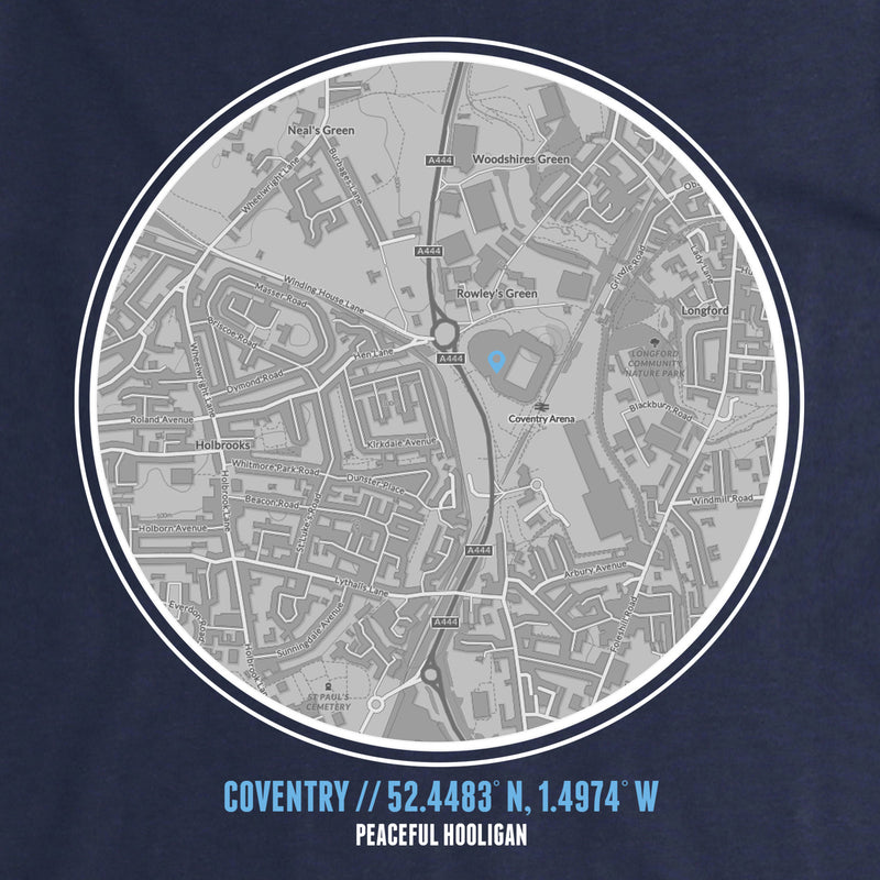 Coventry T-Shirt Print Artwork Navy - Peaceful Hooligan 