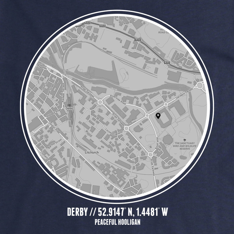 Derby T-Shirt Print Artwork Navy - Peaceful Hooligan 