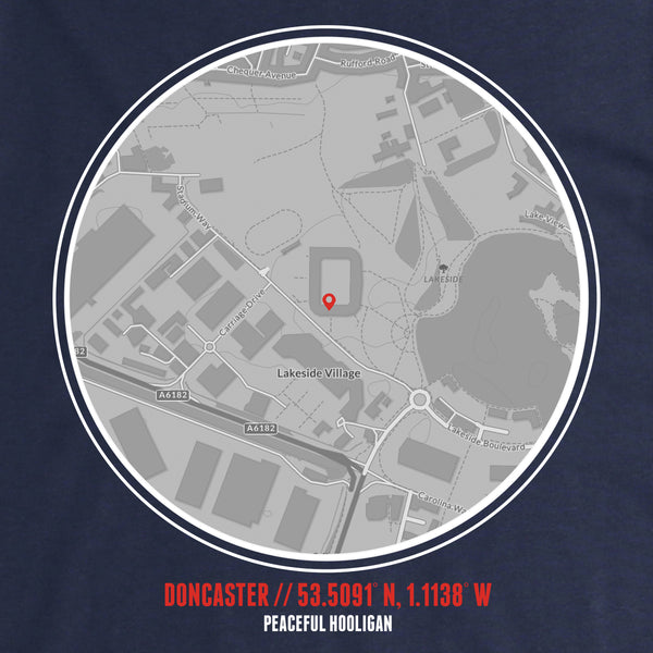 Doncaster T-Shirt Print Artwork Navy - Peaceful Hooligan 