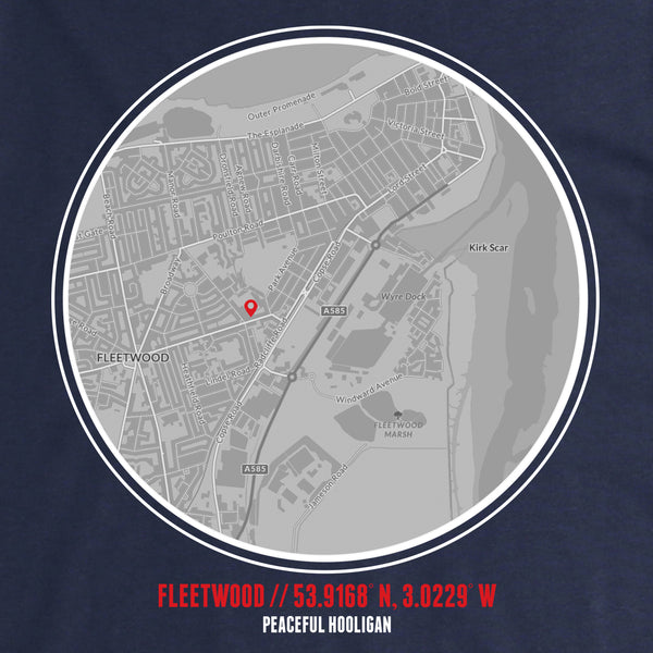 Fleetwood T-Shirt Print Artwork Navy - Peaceful Hooligan 