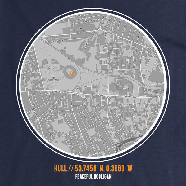 Hull T-Shirt Print Artwork Navy - Peaceful Hooligan 