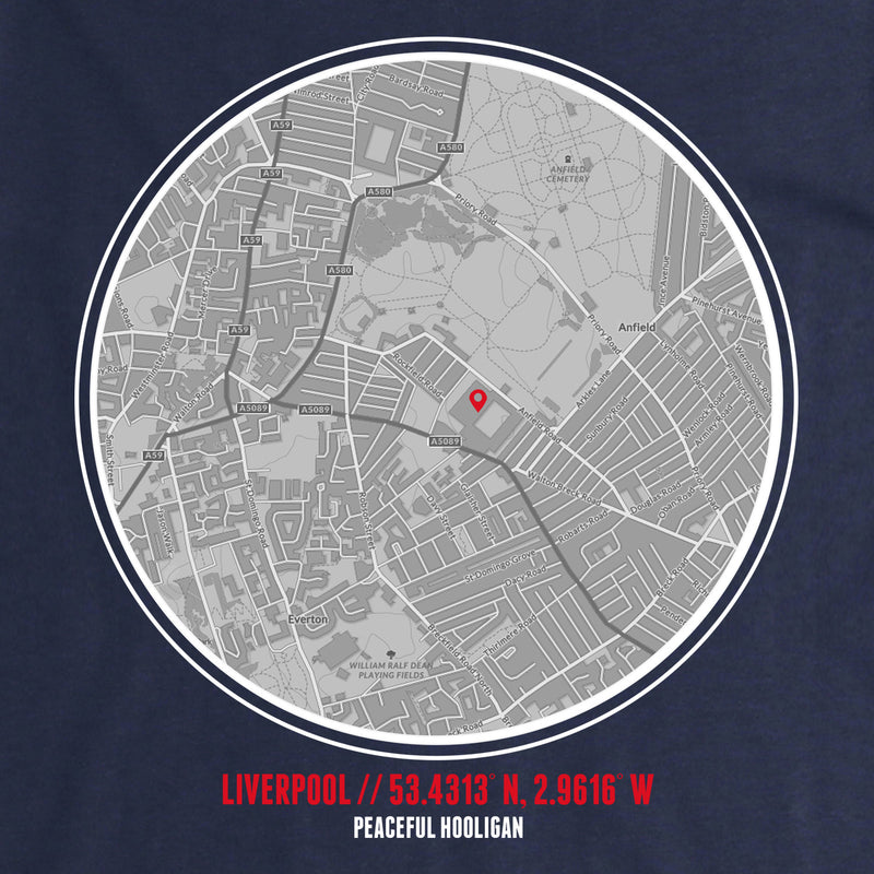 Liverpool TShirt Navy - Peaceful Hooligan 