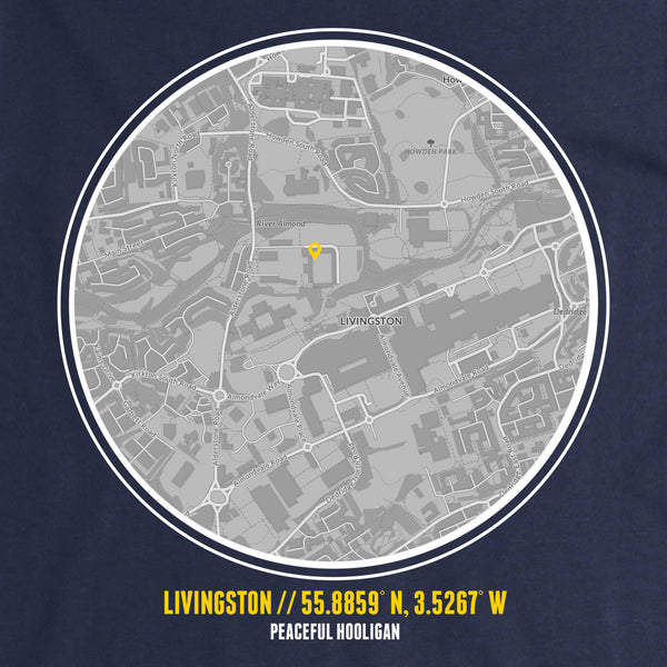 Livingston T-Shirt Print Artwork Navy - Peaceful Hooligan 