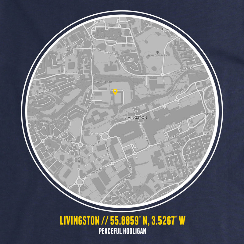 Livingston T-Shirt Print Artwork Navy - Peaceful Hooligan 