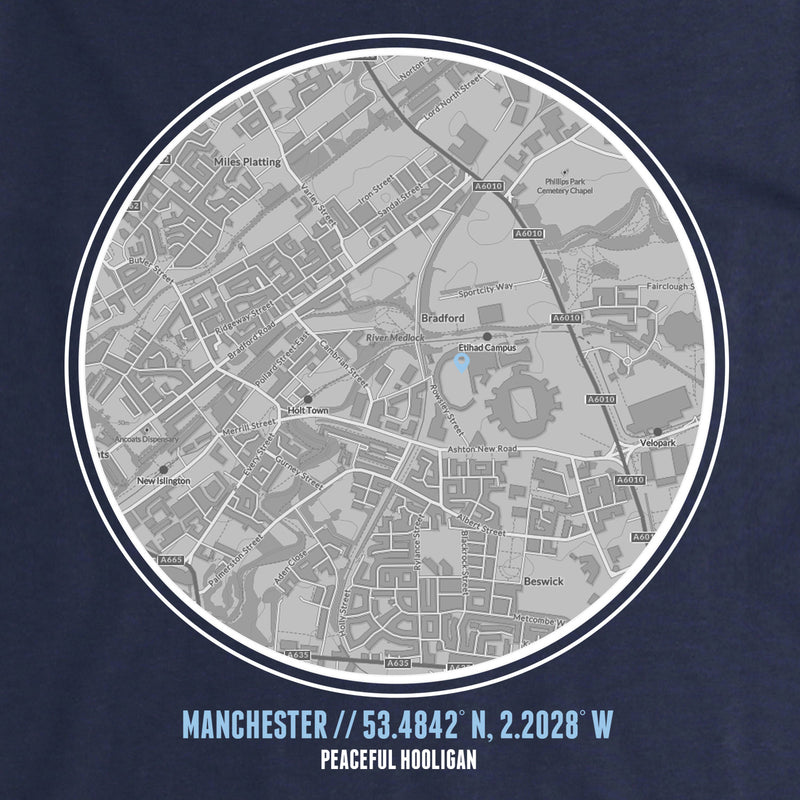 Manchester C TShirt Navy - Peaceful Hooligan 