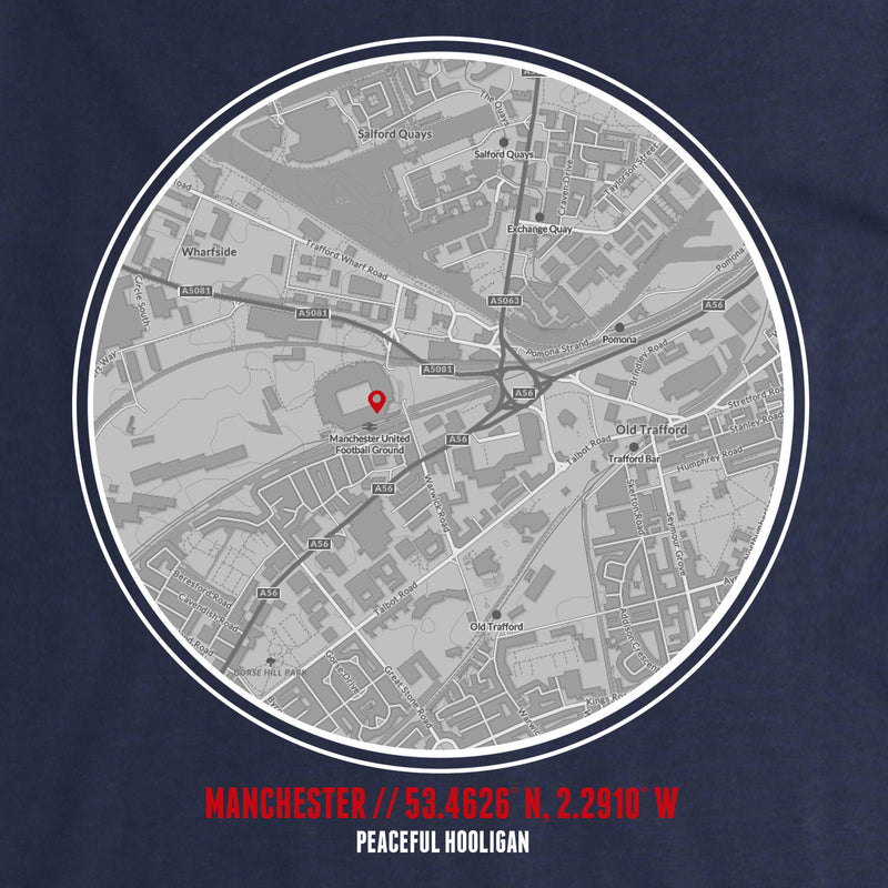 Manchester U Hoodie Navy - Peaceful Hooligan 