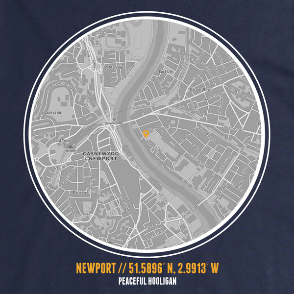 Newport T-Shirt Print Artwork Navy - Peaceful Hooligan 