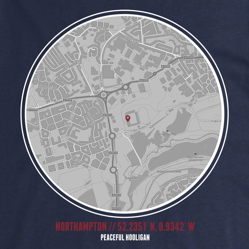 Northampton Sweatshirt Print Artwork Navy - Peaceful Hooligan 