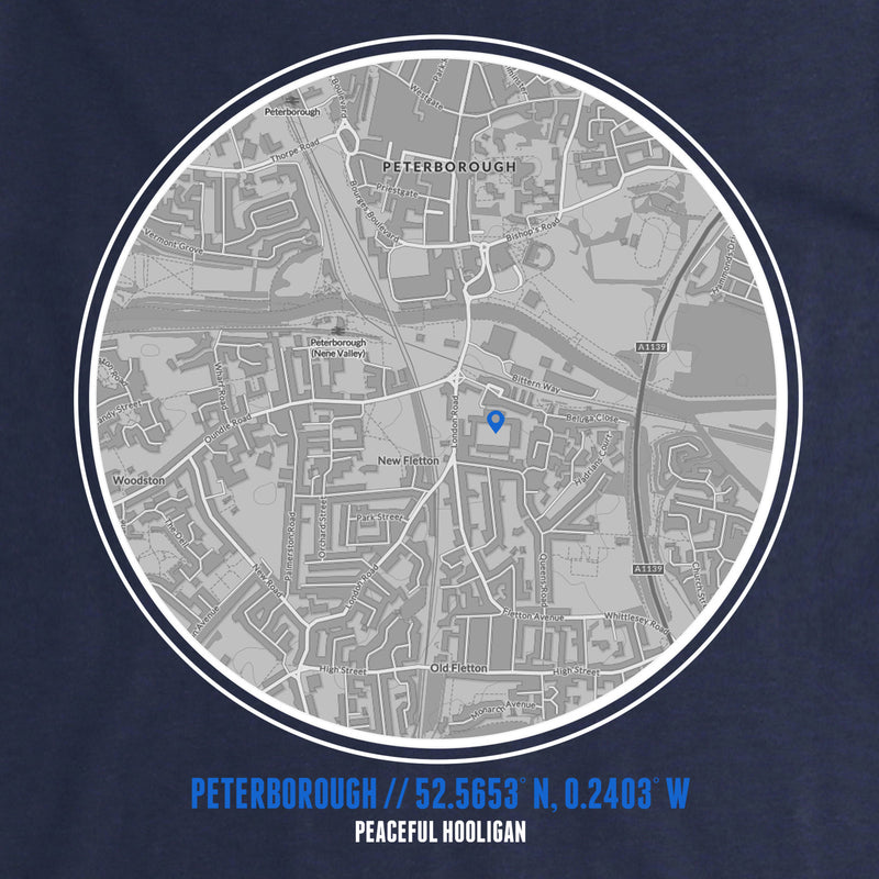 Peterborough Sweatshirt Print Artwork Navy - Peaceful Hooligan 