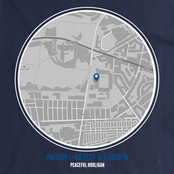 Preston T-Shirt Print Artwork Navy - Peaceful Hooligan 