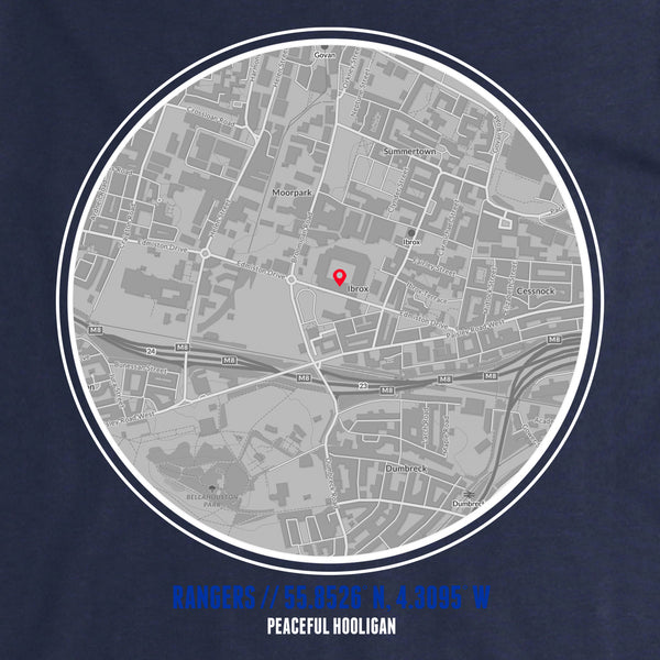 Rangers T-Shirt Print Artwork Navy - Peaceful Hooligan 