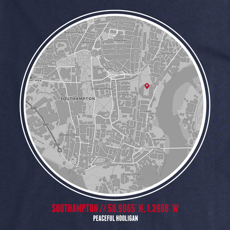 Southampton T-Shirt Print Artwork Navy - Peaceful Hooligan 