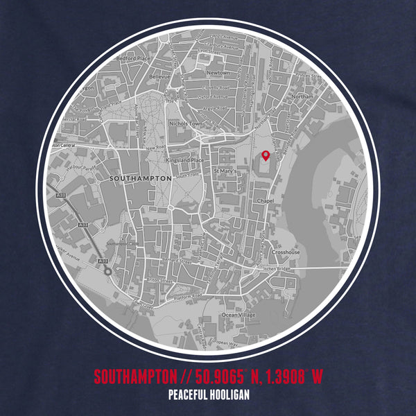 Southampton Sweatshirt Print Artwork Navy - Peaceful Hooligan 