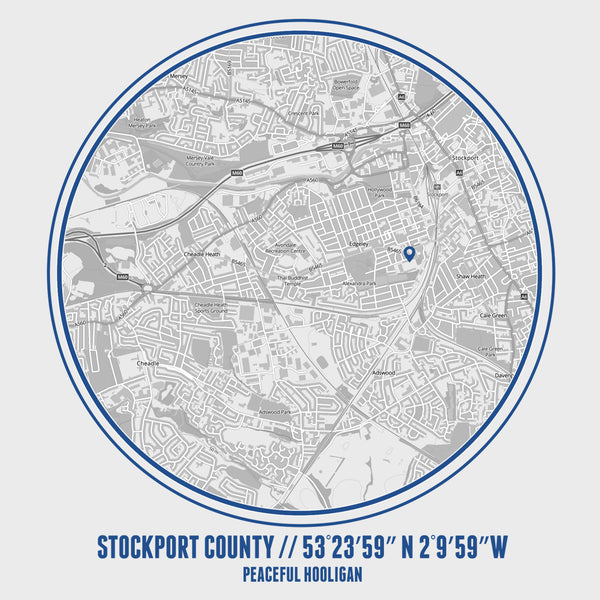 Stockport County TShirt White - Peaceful Hooligan 