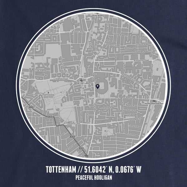 Tottenham Hoodie Navy - Peaceful Hooligan 