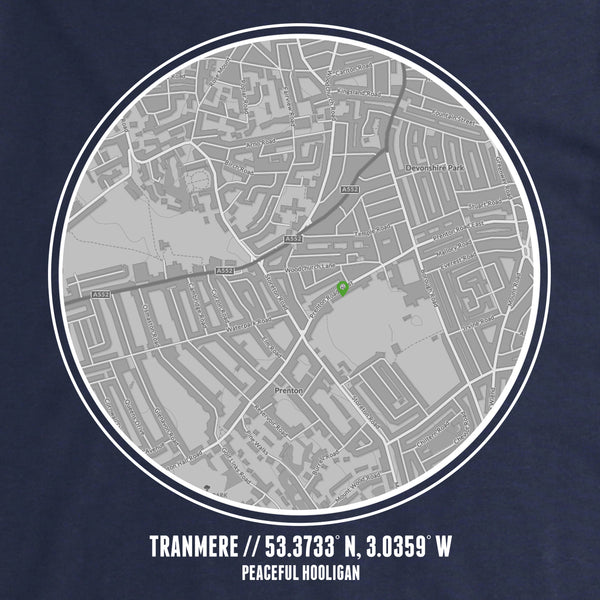 Tranmere T-Shirt Print Artwork Navy - Peaceful Hooligan 