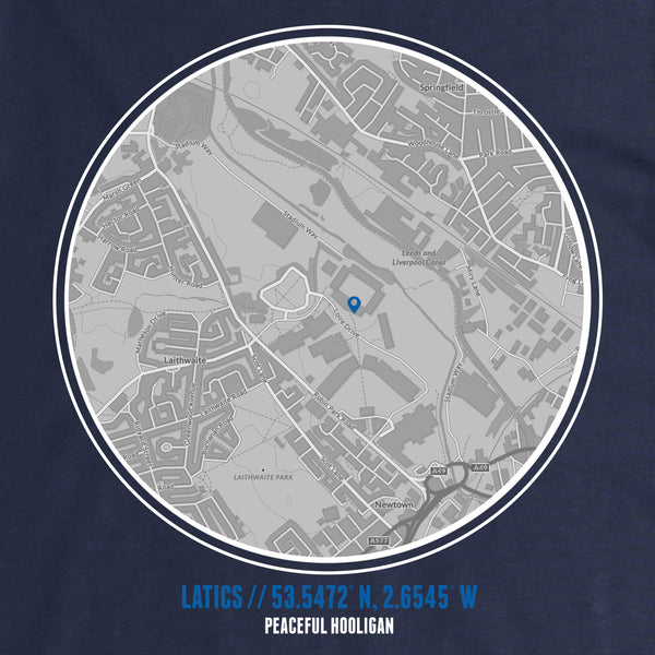 Wigan Latics T-Shirt Print Artwork Navy - Peaceful Hooligan 