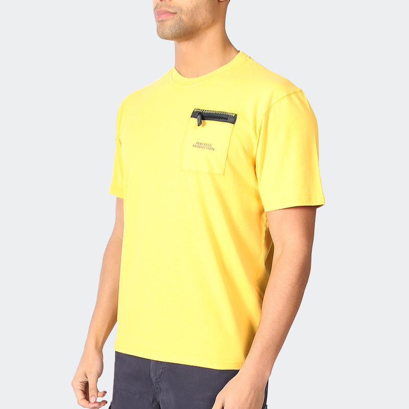 Pocket T-Shirt Yellow - Peaceful Hooligan 