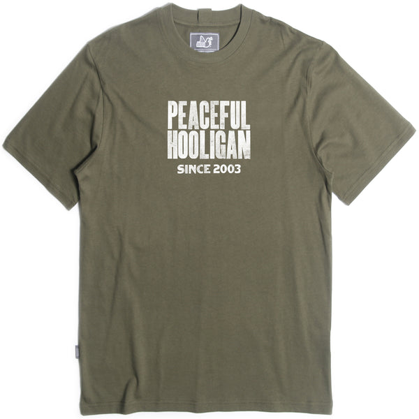 Letter Press T-Shirt Dark Olive - Peaceful Hooligan 